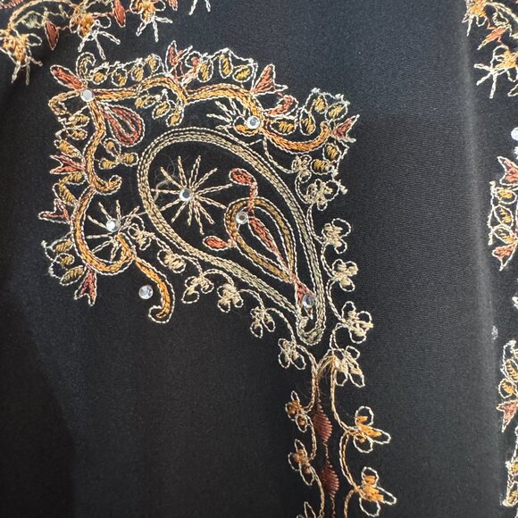 Black Embroidered Kurta Handcrafted Details, Size 11/Teen Tunic - Picture 4 of 5